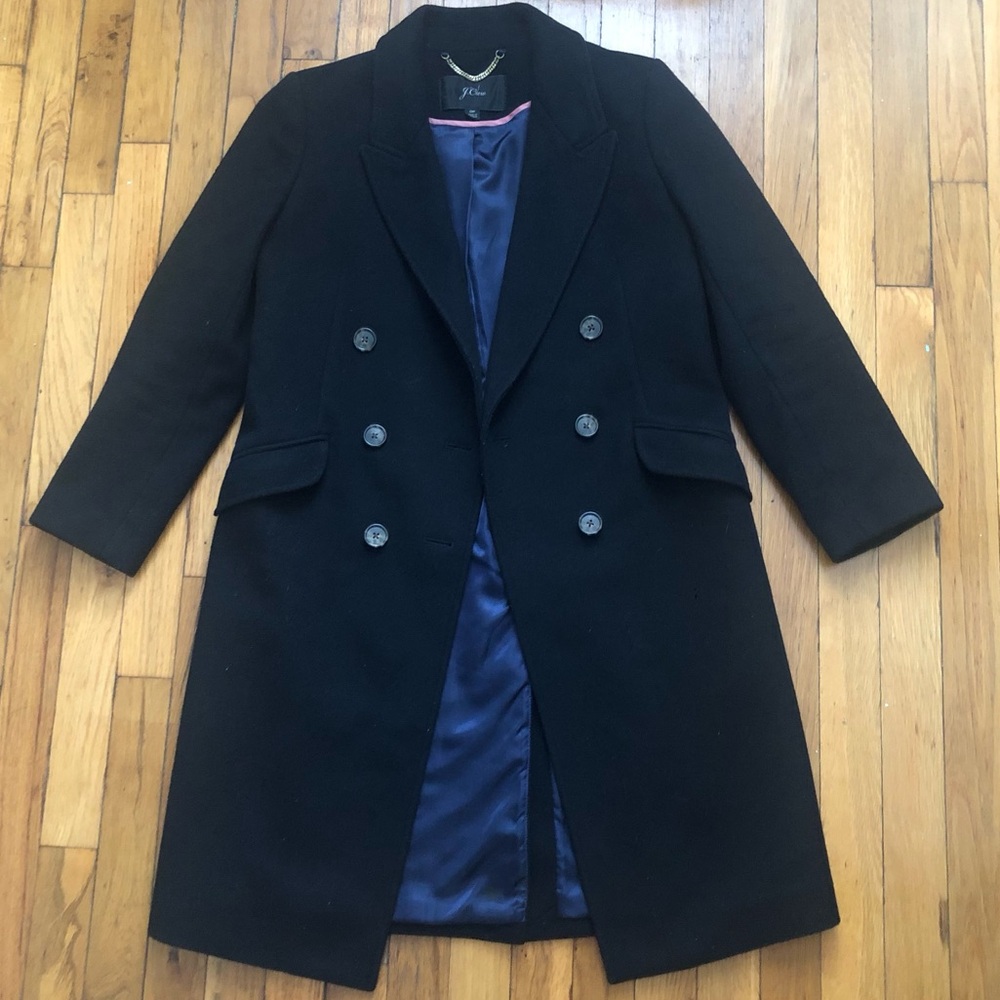 J.Crew Wool and Cashmere blended Long Coat/Color-Navy